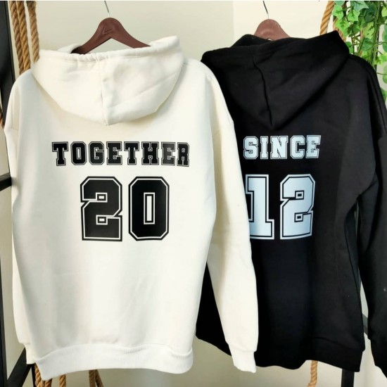 Together Since Özel Tarihli Kombin Çift Sweatshirt Together Since Özel Tarihli Kombin Çift Sweatshirt